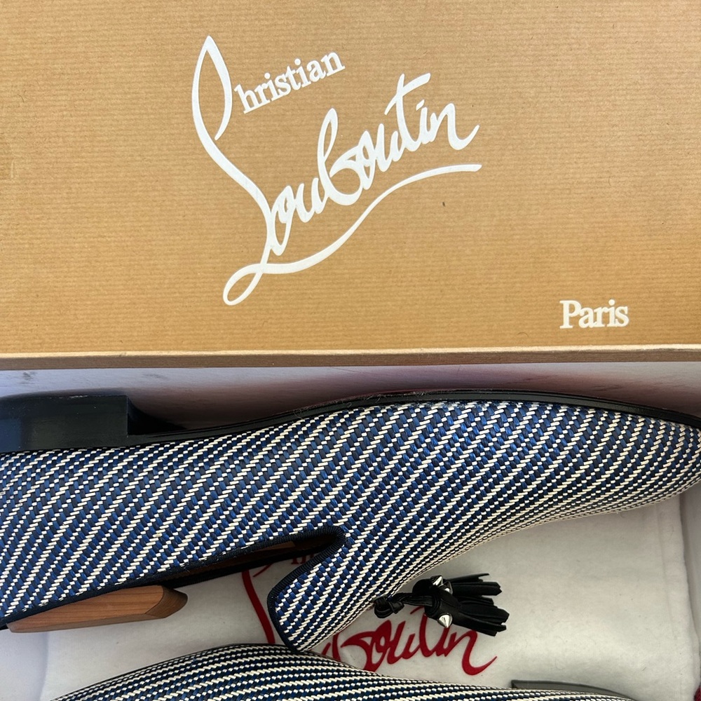 Blue and White Christian Louboutins